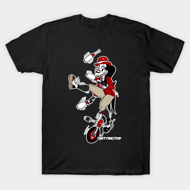 Juggler Clown Girl Pin Up T-Shirt by PEQ PIT